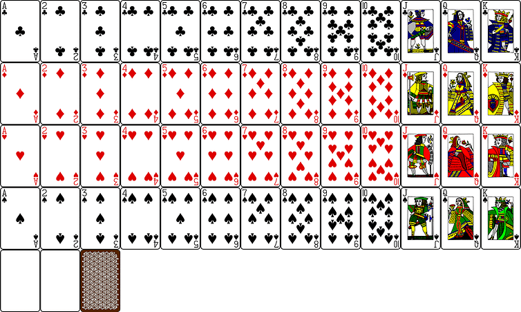 Blackjack, balík hracích kariet.